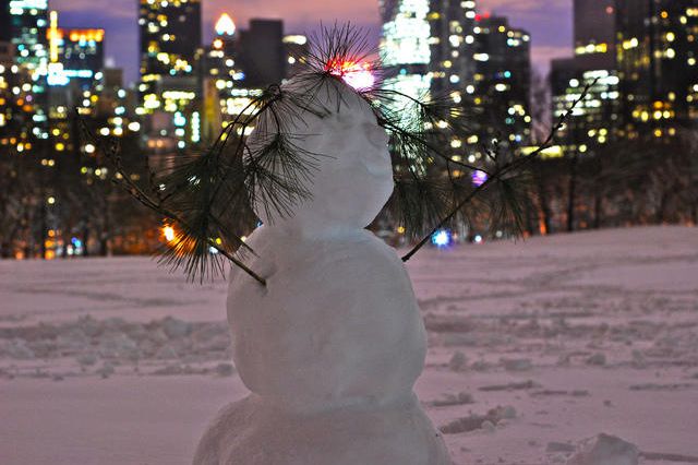 Snowman, with Sheep Meadow skyline